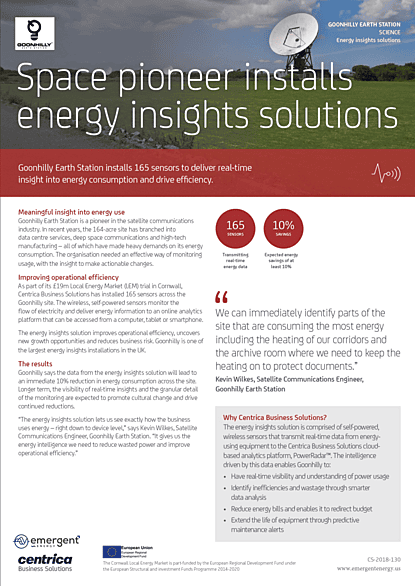 Goonhilly Earth Station: Real-Time Energy Insight with 165 Sensors