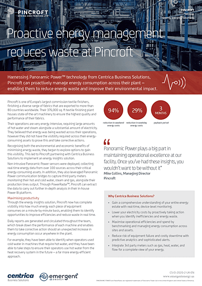 Pincroft Reduces Energy Waste Across Textile Operations