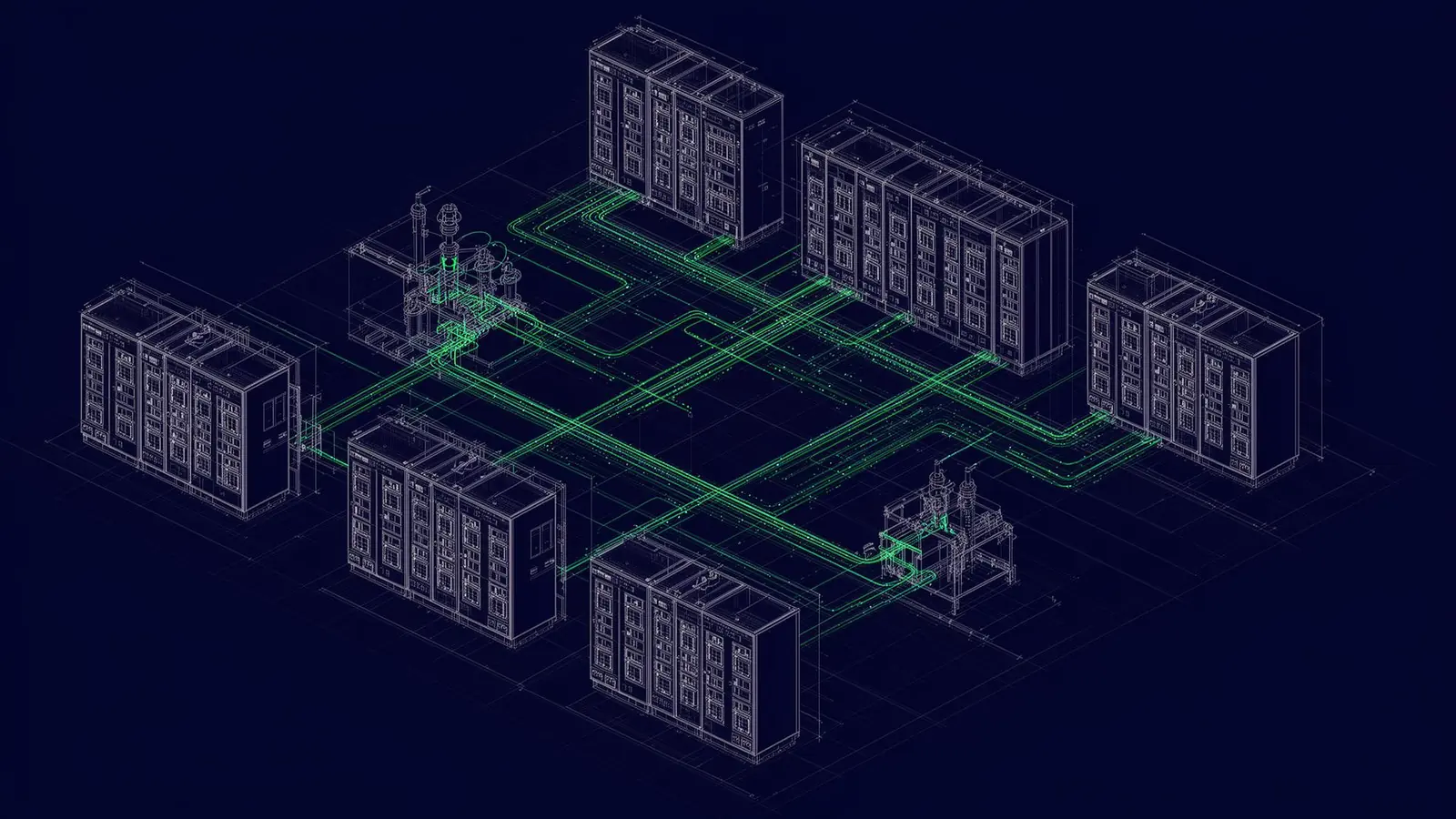Schematic blueprint of an industrial energy submetering network