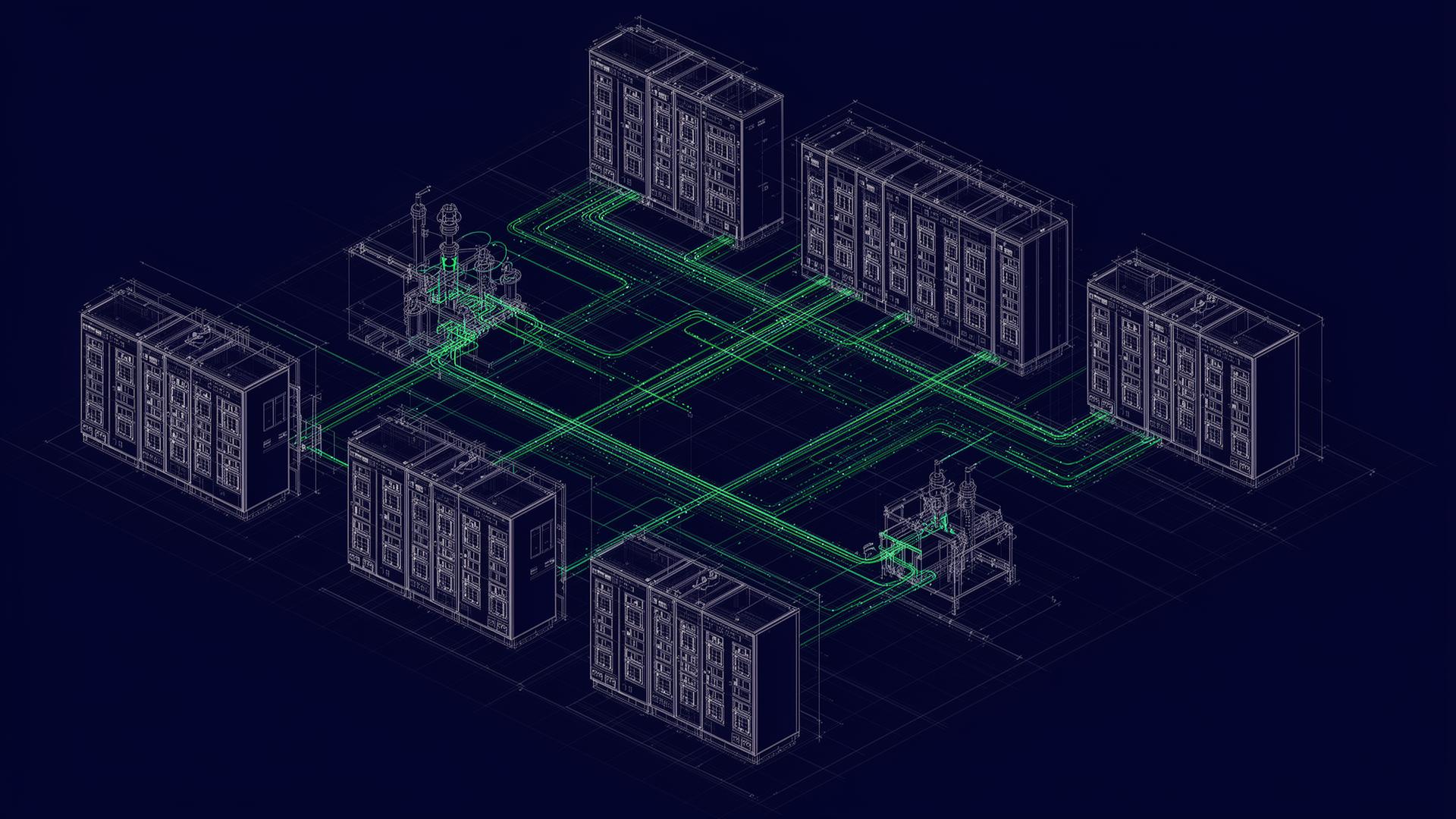 Schematic blueprint of an industrial energy submetering network